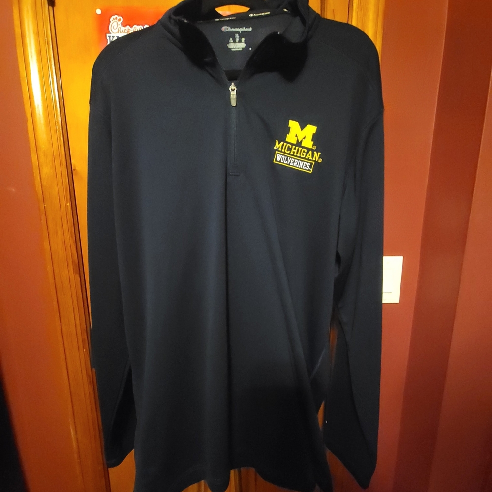 Champion Michigan Wolverines Navy 1/4 Zip Pullover